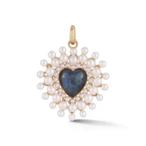 14K Gold Labradorite & Pearl Cluster Juliana Charm