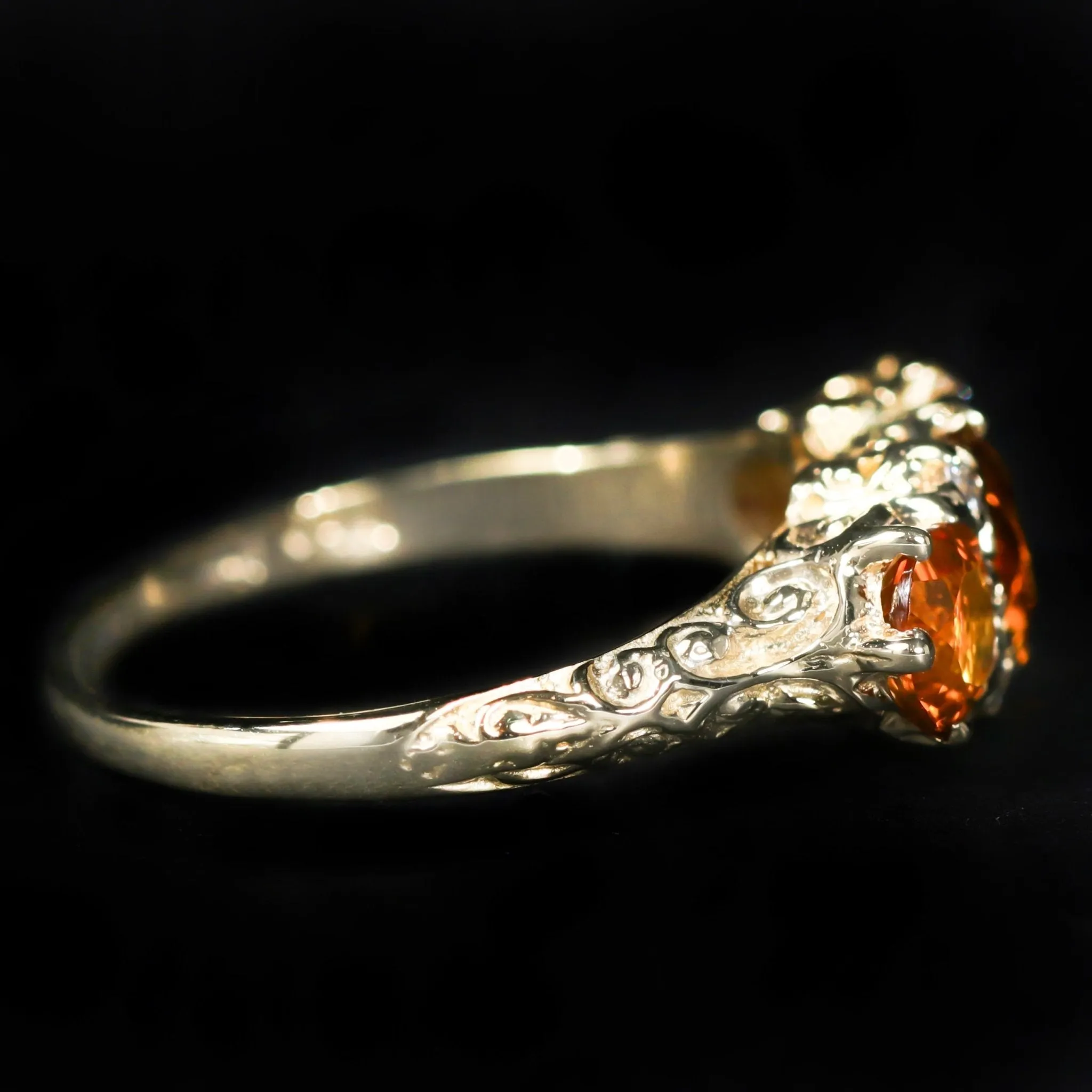 14K Yellow Gold 1.20 CTW Citrine and Diamond Ring