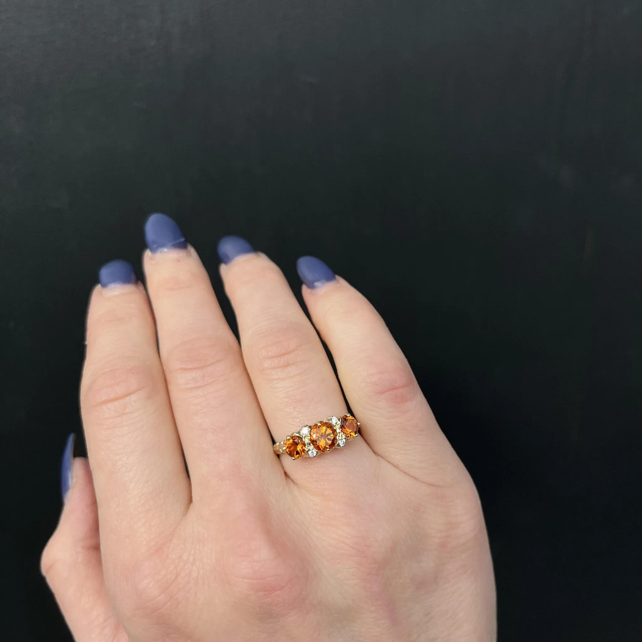 14K Yellow Gold 1.20 CTW Citrine and Diamond Ring