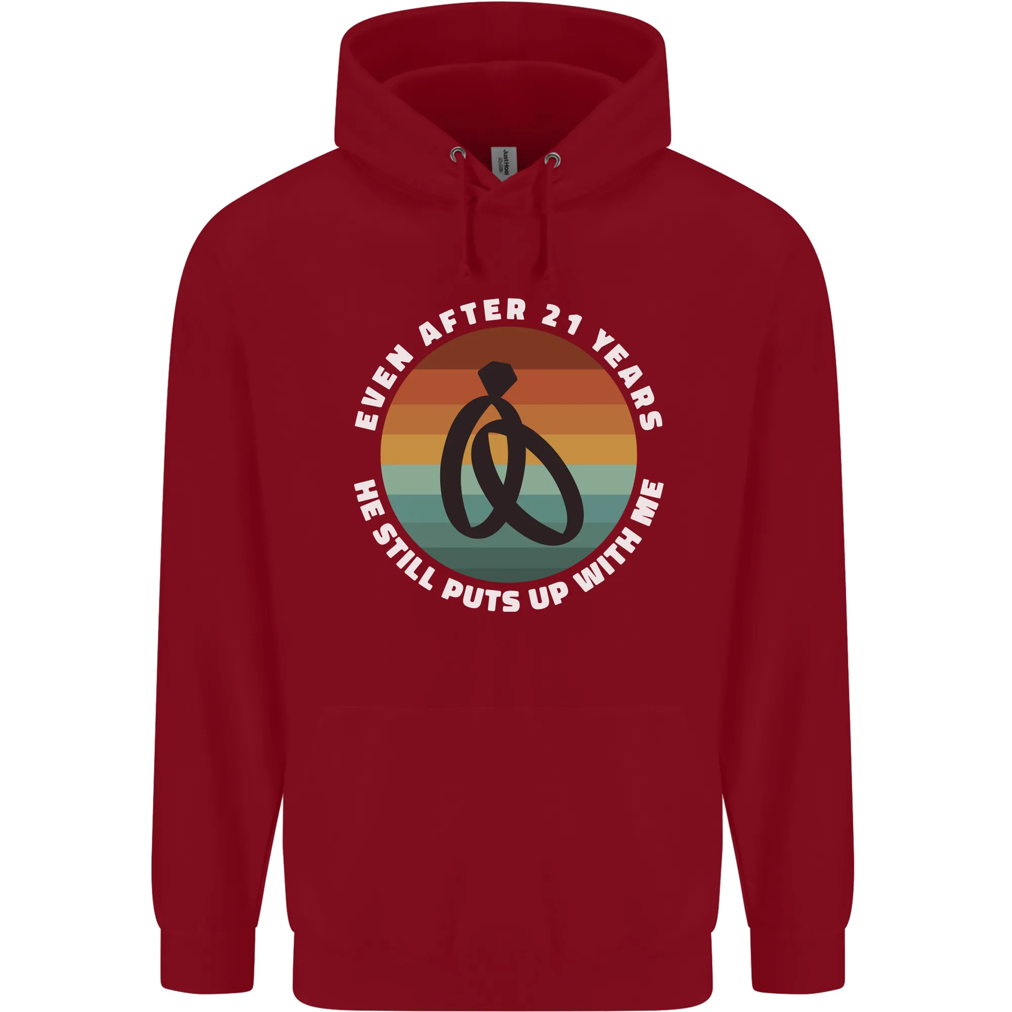 21 Year Wedding Anniversary 21st Marriage Mens 80% Cotton Hoodie