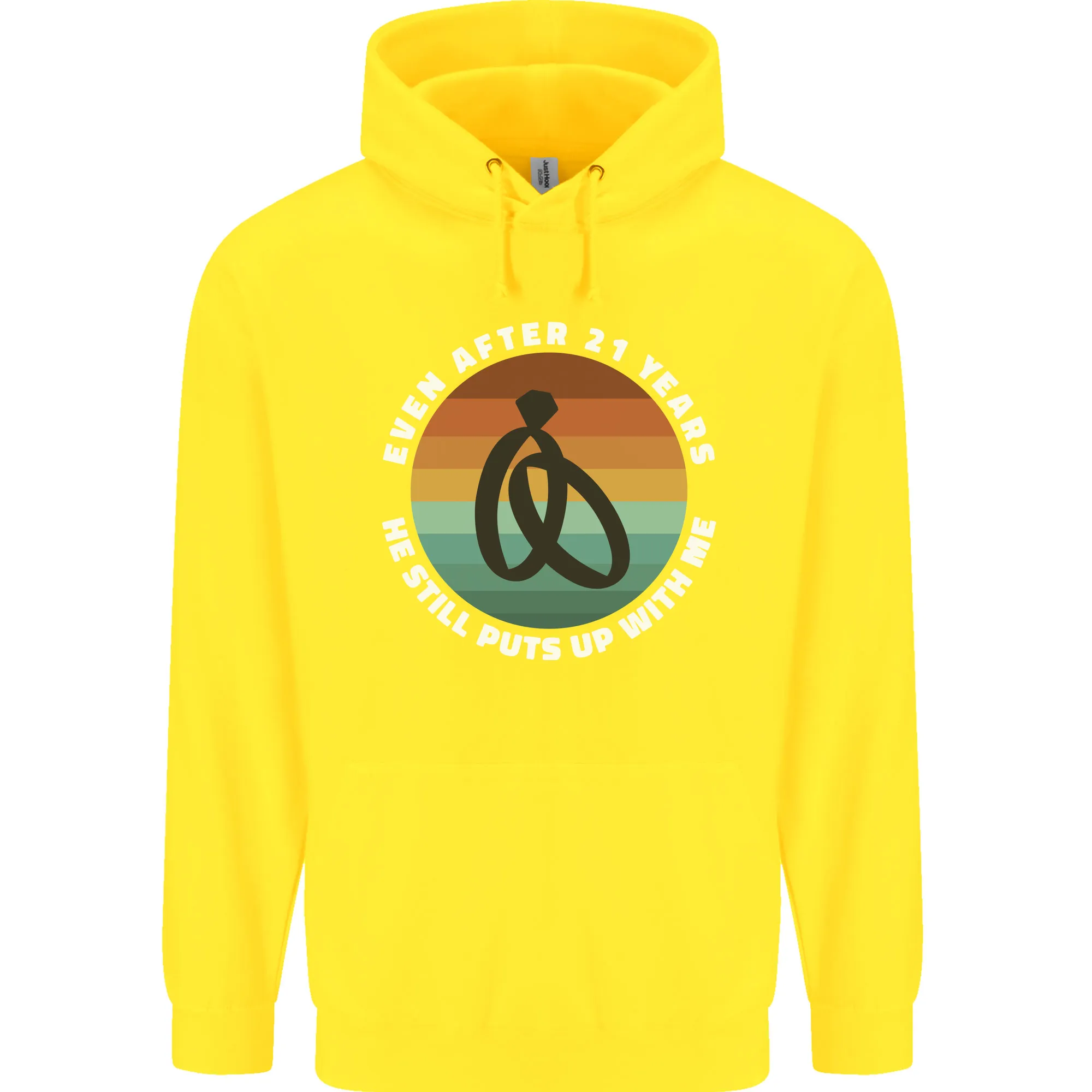 21 Year Wedding Anniversary 21st Marriage Mens 80% Cotton Hoodie
