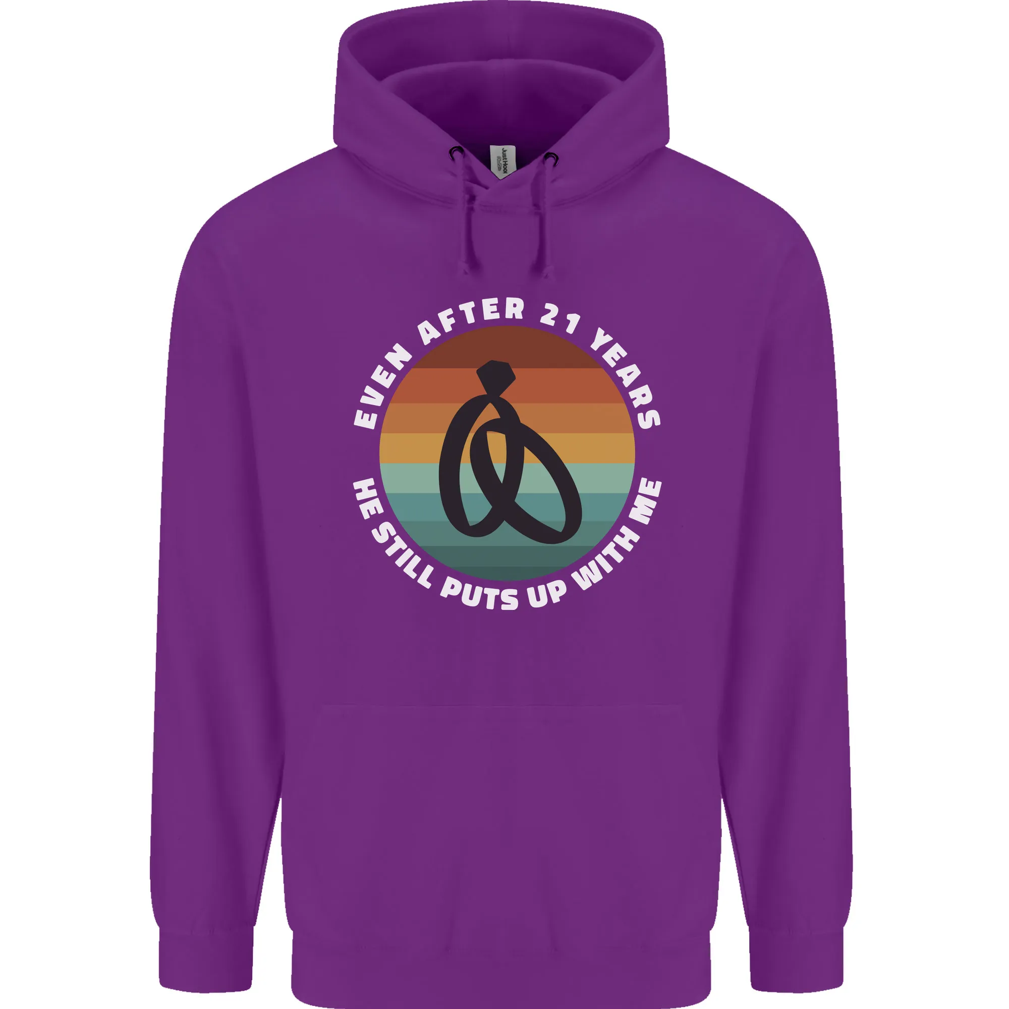 21 Year Wedding Anniversary 21st Marriage Mens 80% Cotton Hoodie