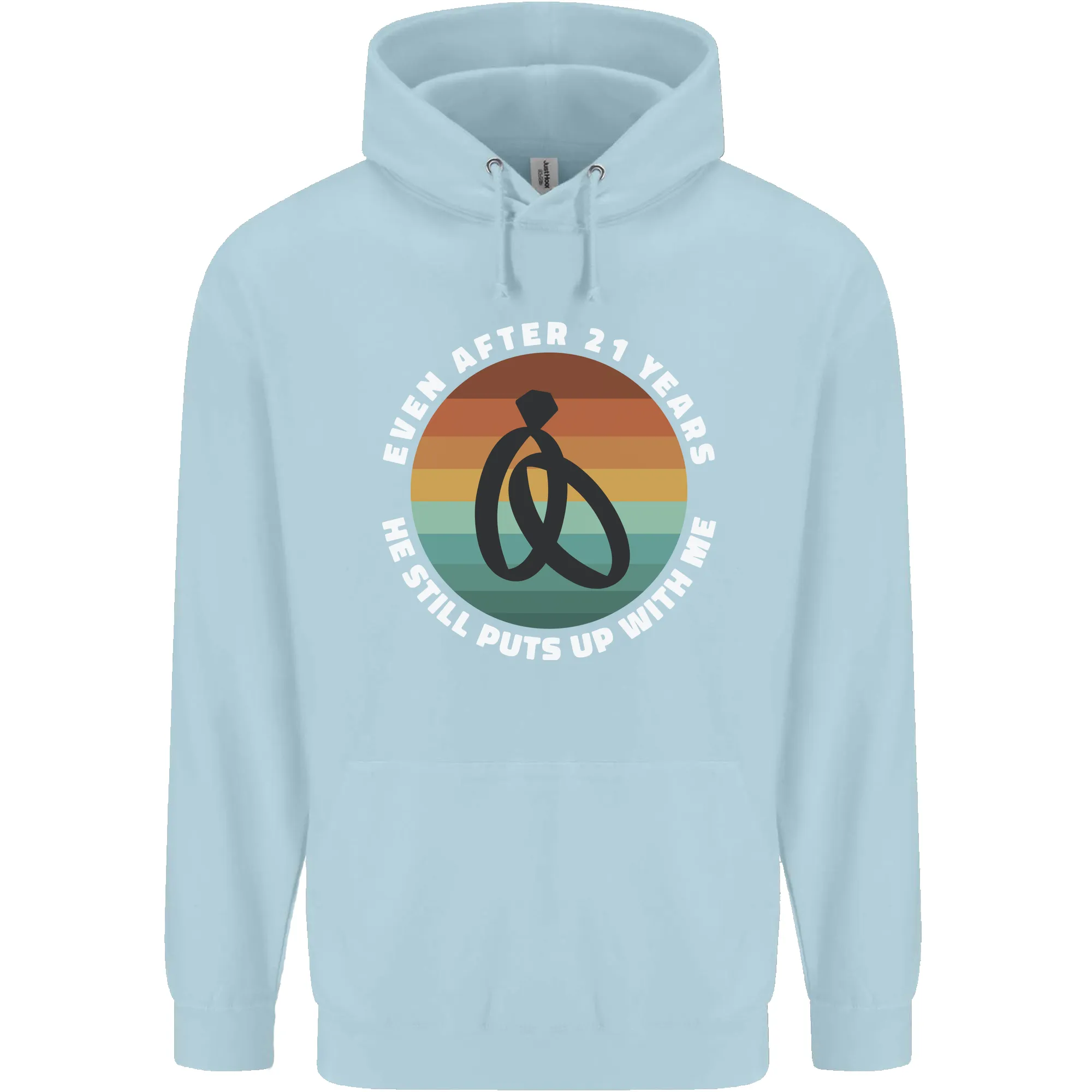 21 Year Wedding Anniversary 21st Marriage Mens 80% Cotton Hoodie