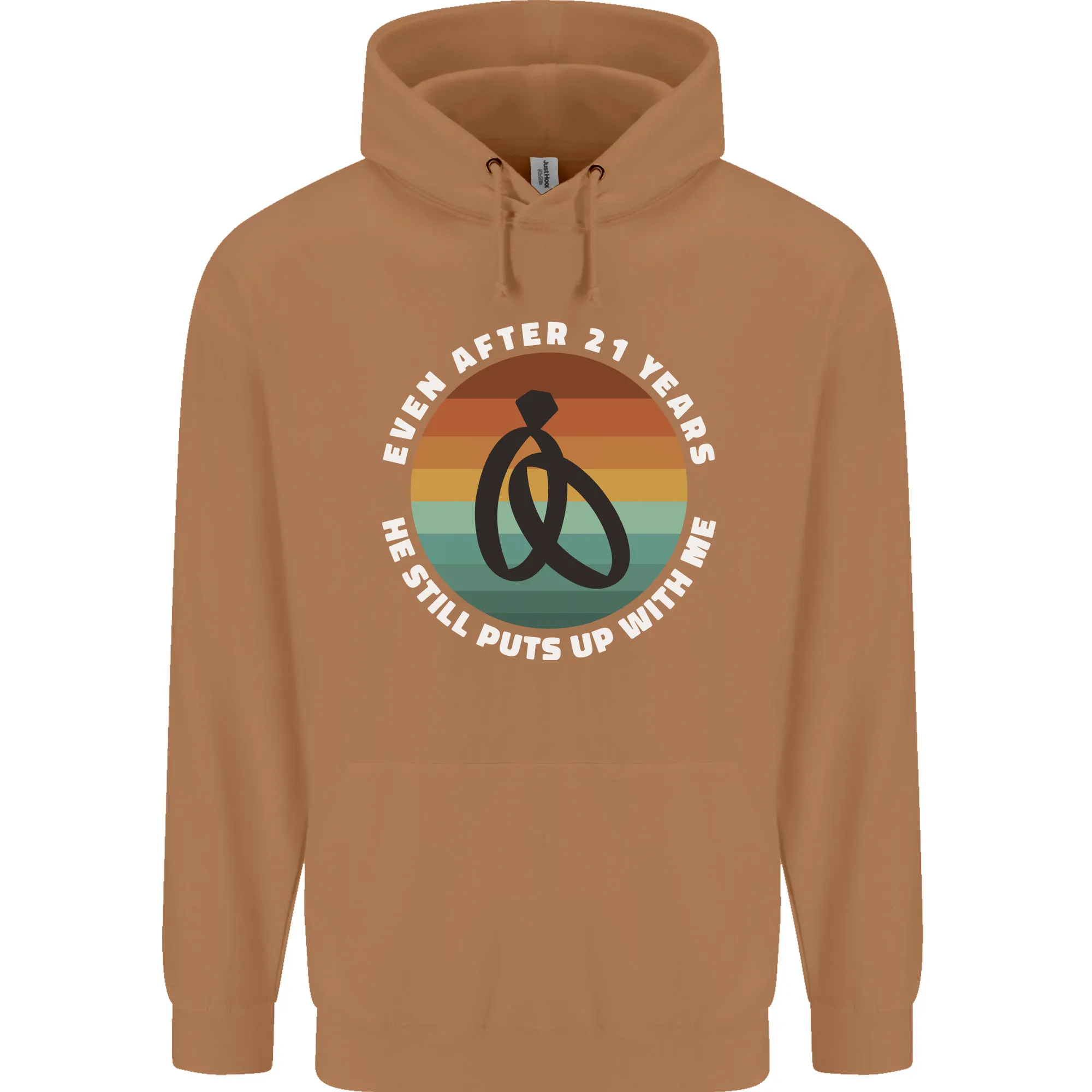 21 Year Wedding Anniversary 21st Marriage Mens 80% Cotton Hoodie