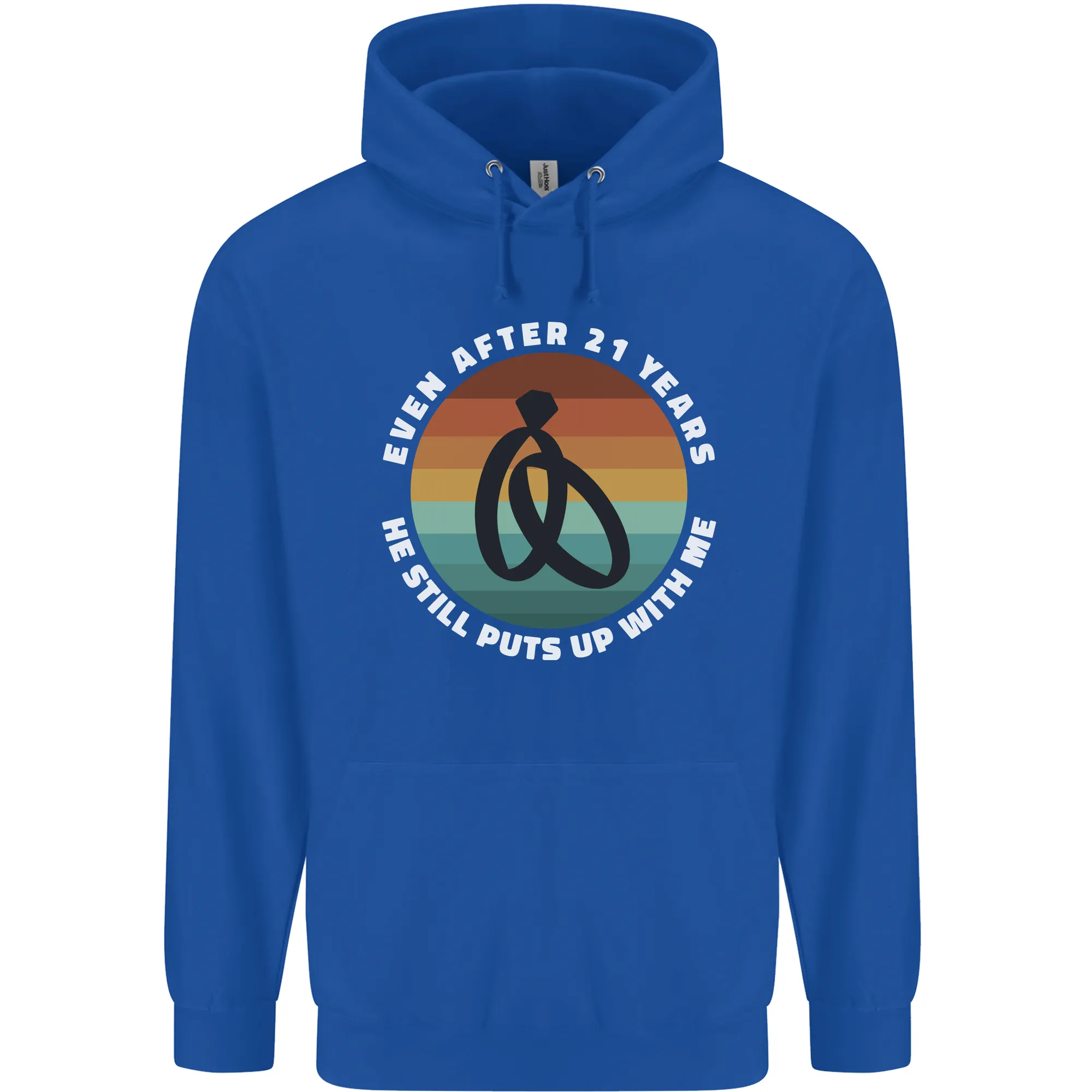 21 Year Wedding Anniversary 21st Marriage Mens 80% Cotton Hoodie