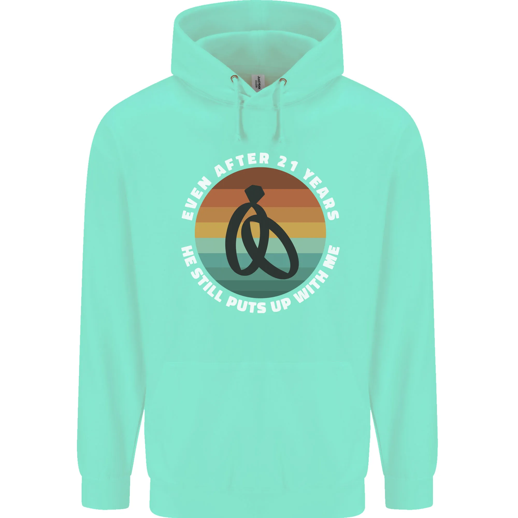 21 Year Wedding Anniversary 21st Marriage Mens 80% Cotton Hoodie