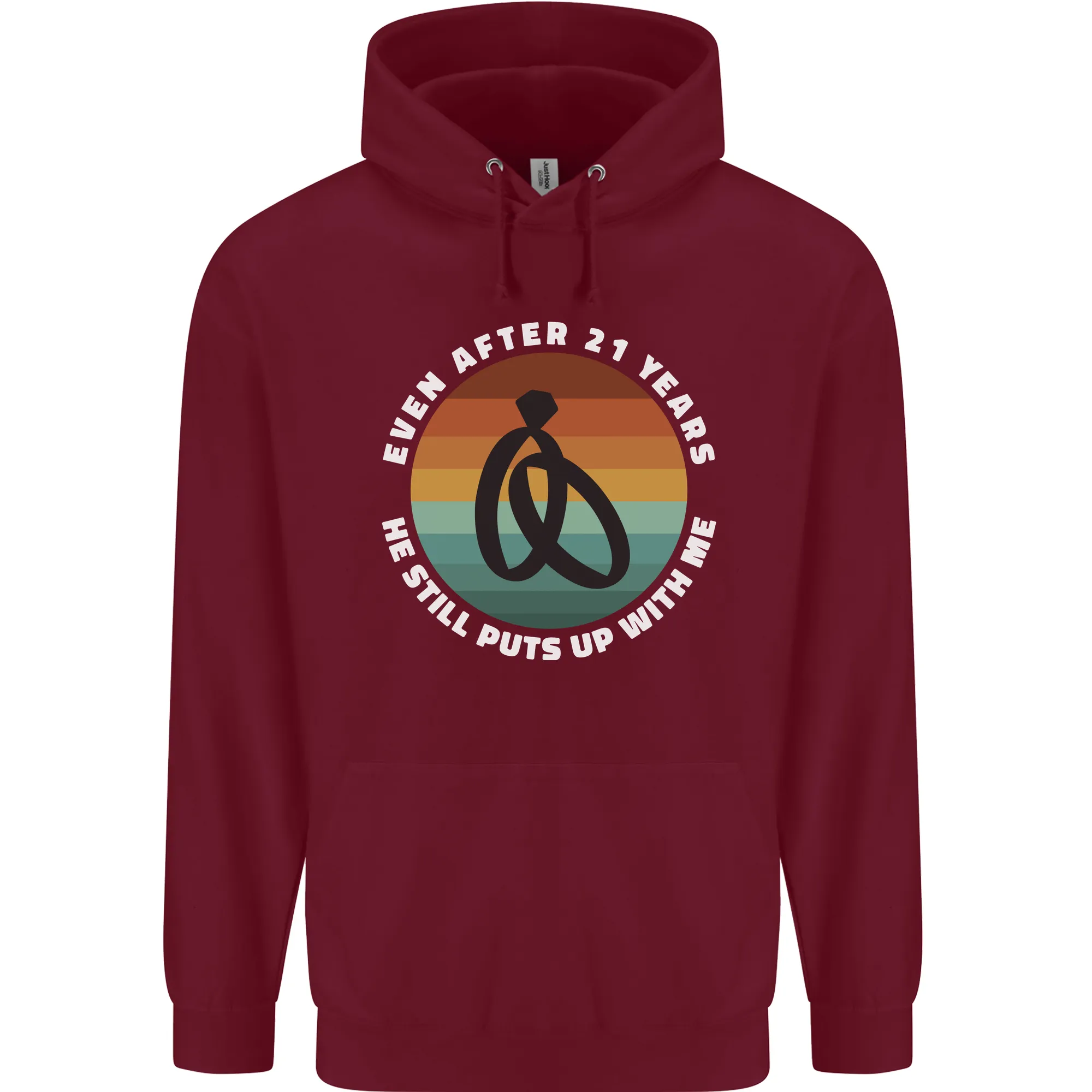 21 Year Wedding Anniversary 21st Marriage Mens 80% Cotton Hoodie