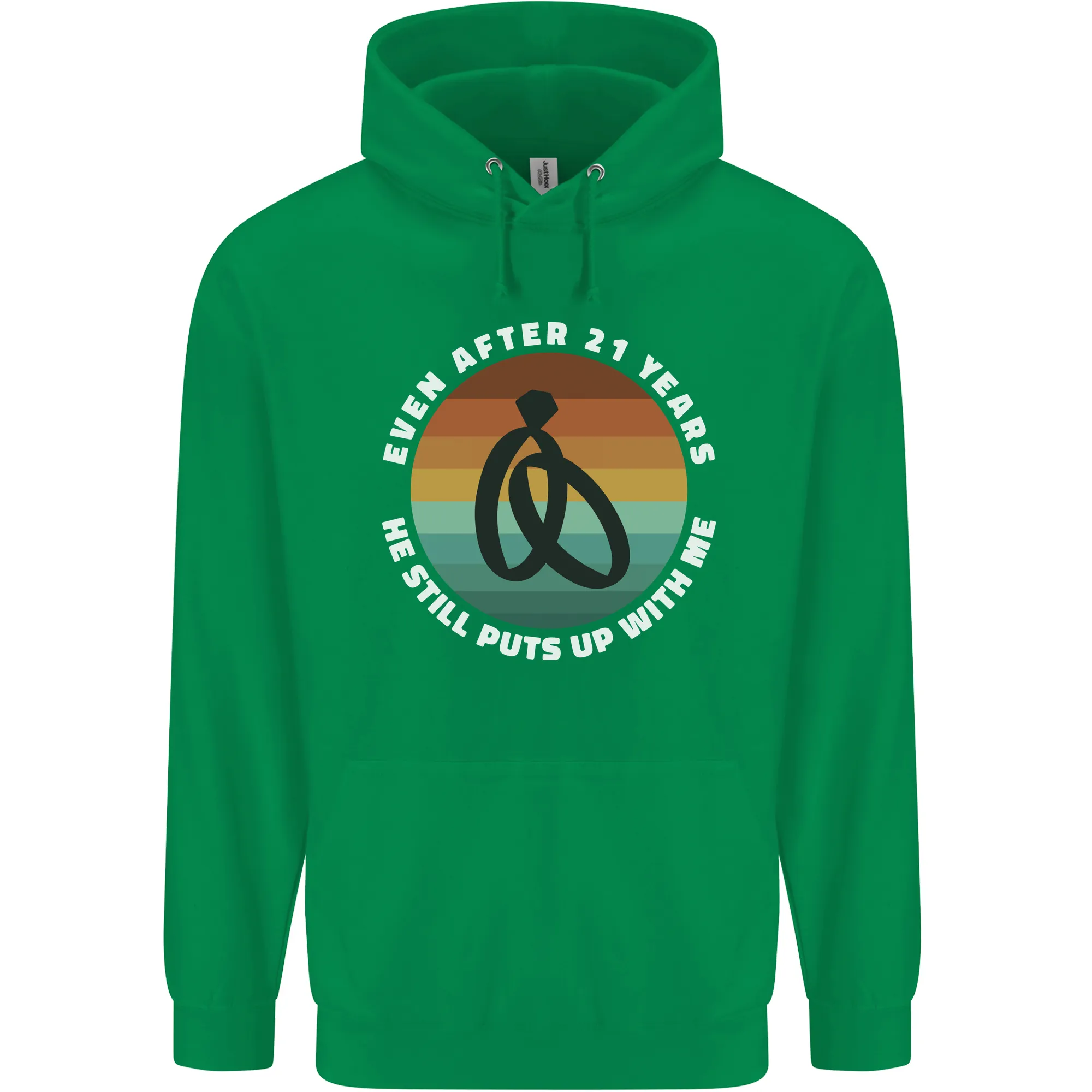 21 Year Wedding Anniversary 21st Marriage Mens 80% Cotton Hoodie