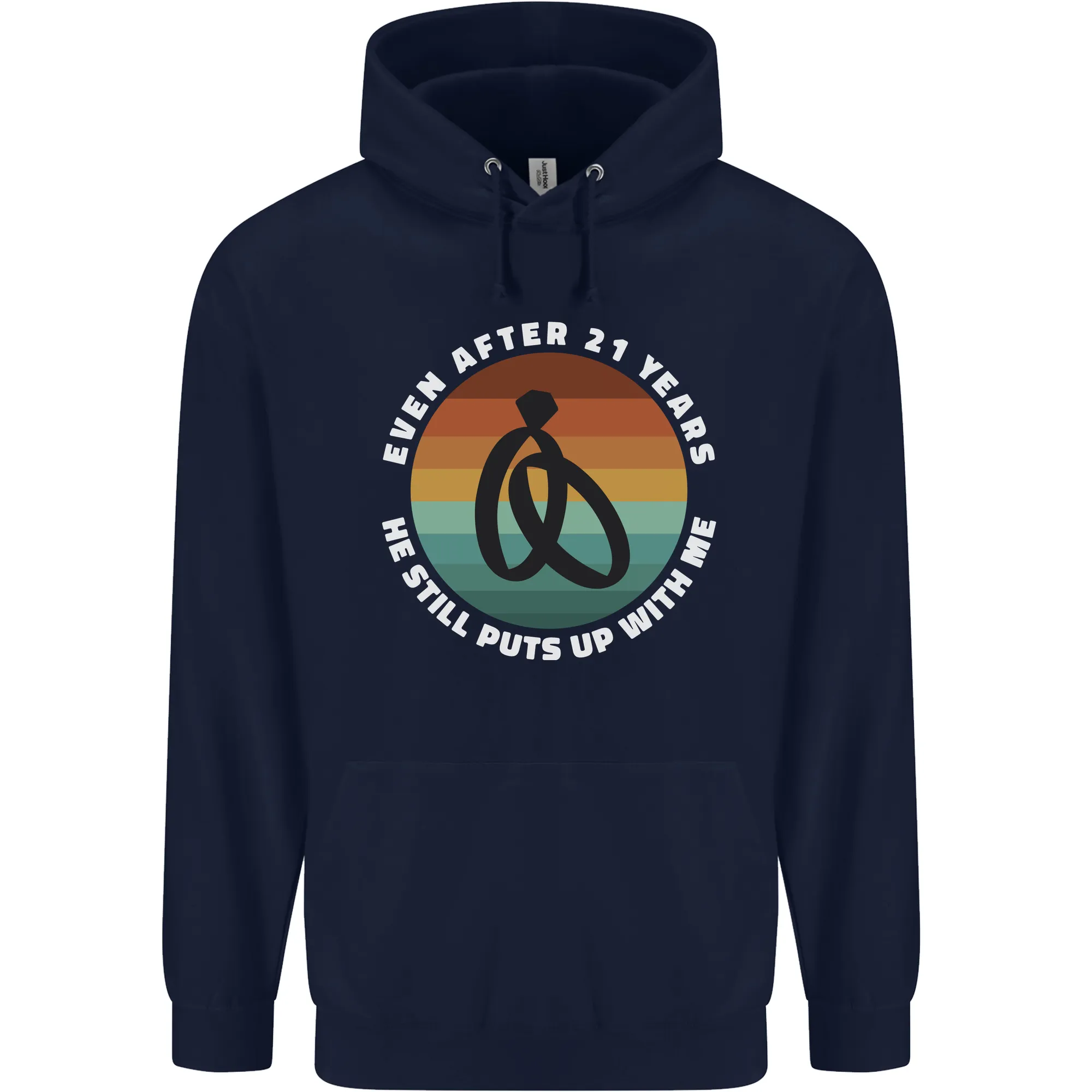 21 Year Wedding Anniversary 21st Marriage Mens 80% Cotton Hoodie