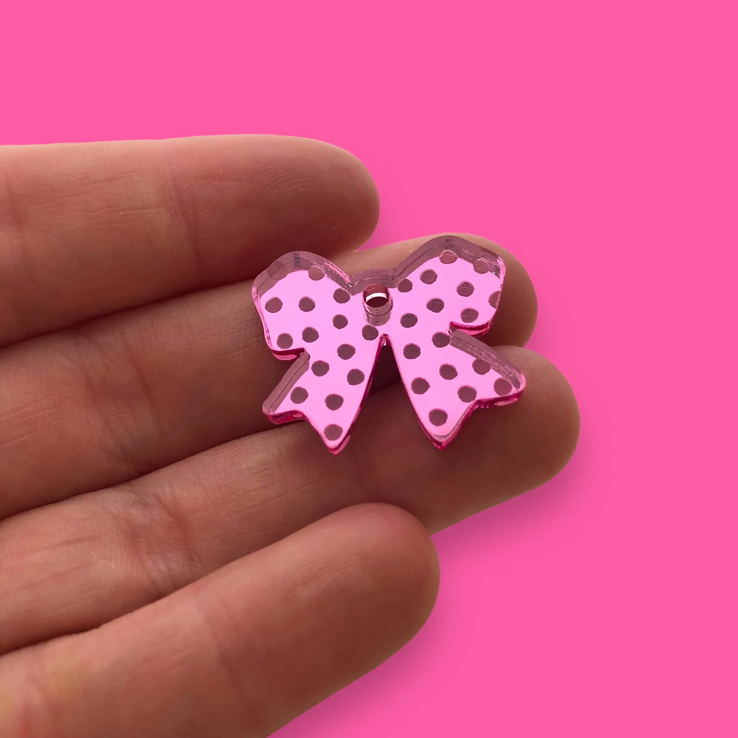 25mm Dotty Bow Charms - 5 Pair Set