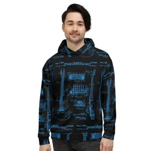 All-Over Guitar Patent Print Hoodie