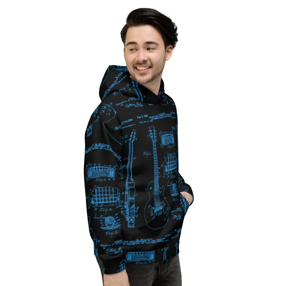 All-Over Guitar Patent Print Hoodie