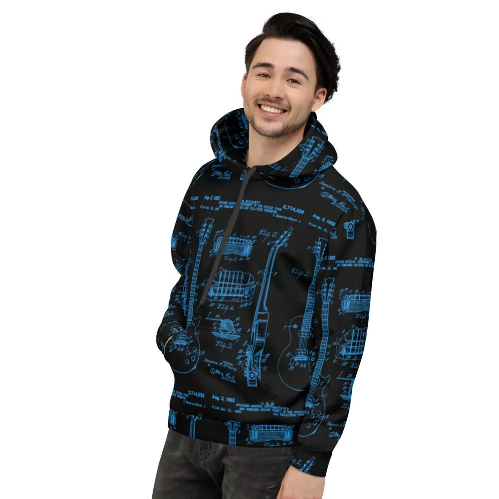 All-Over Guitar Patent Print Hoodie