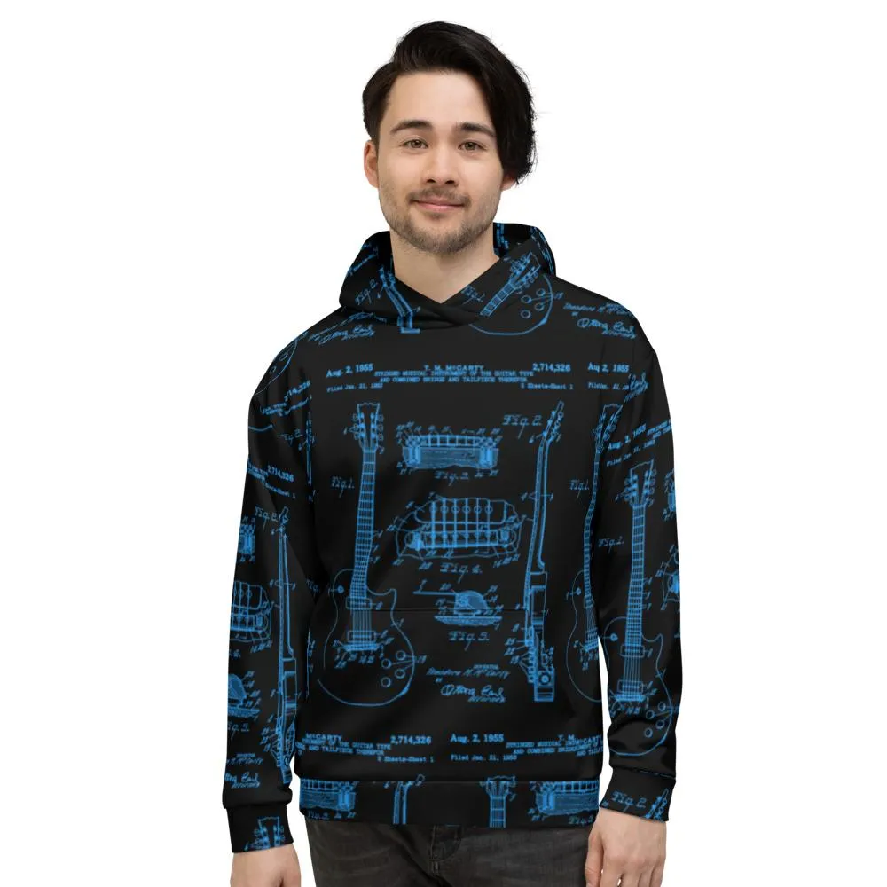 All-Over Guitar Patent Print Hoodie