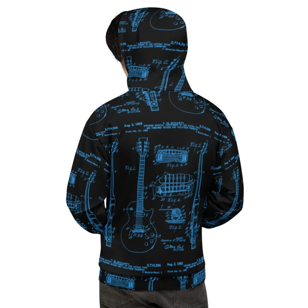 All-Over Guitar Patent Print Hoodie