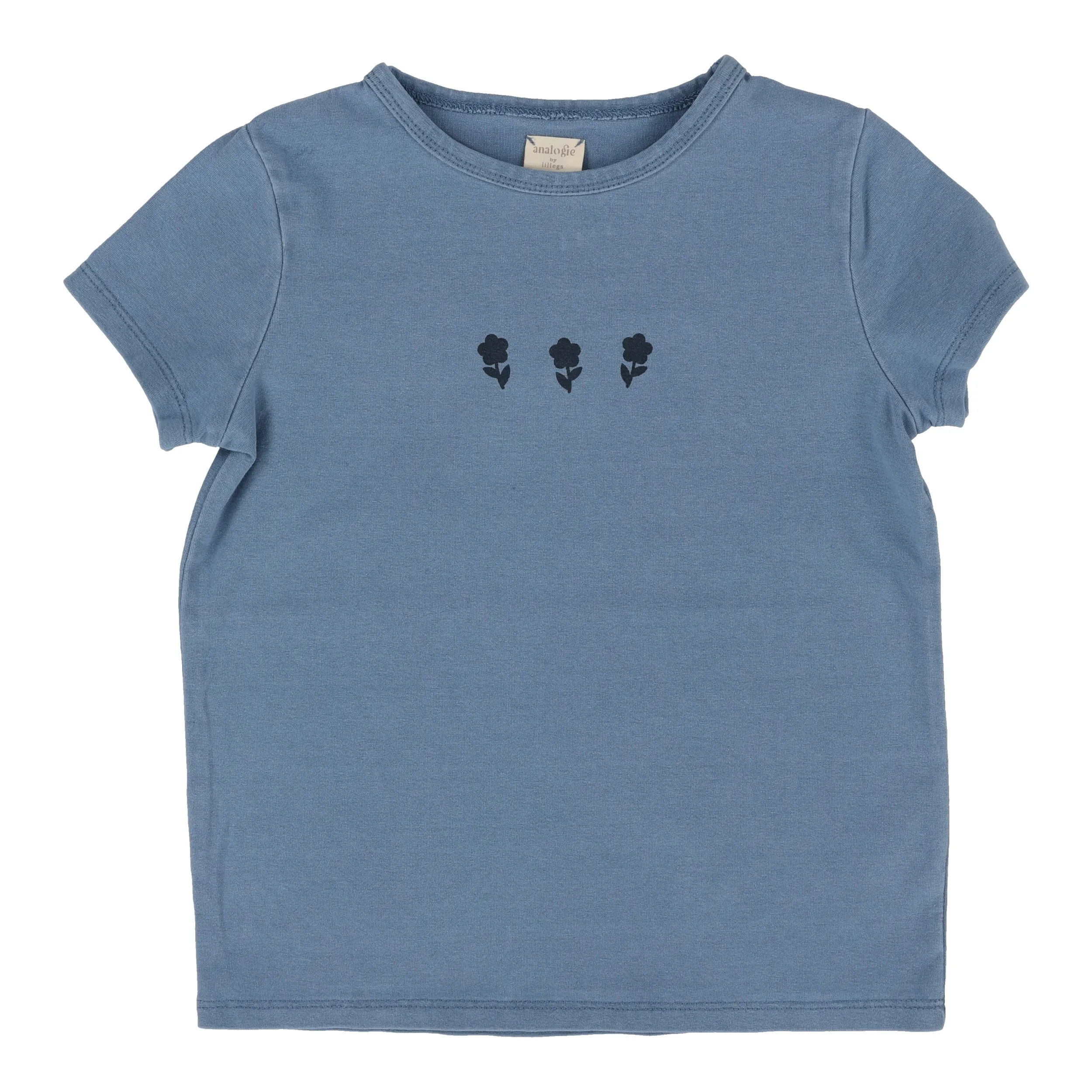 Analogie Floral Accent T-Shirt Short Sleeve - Denim (Printed Denim Collection)
