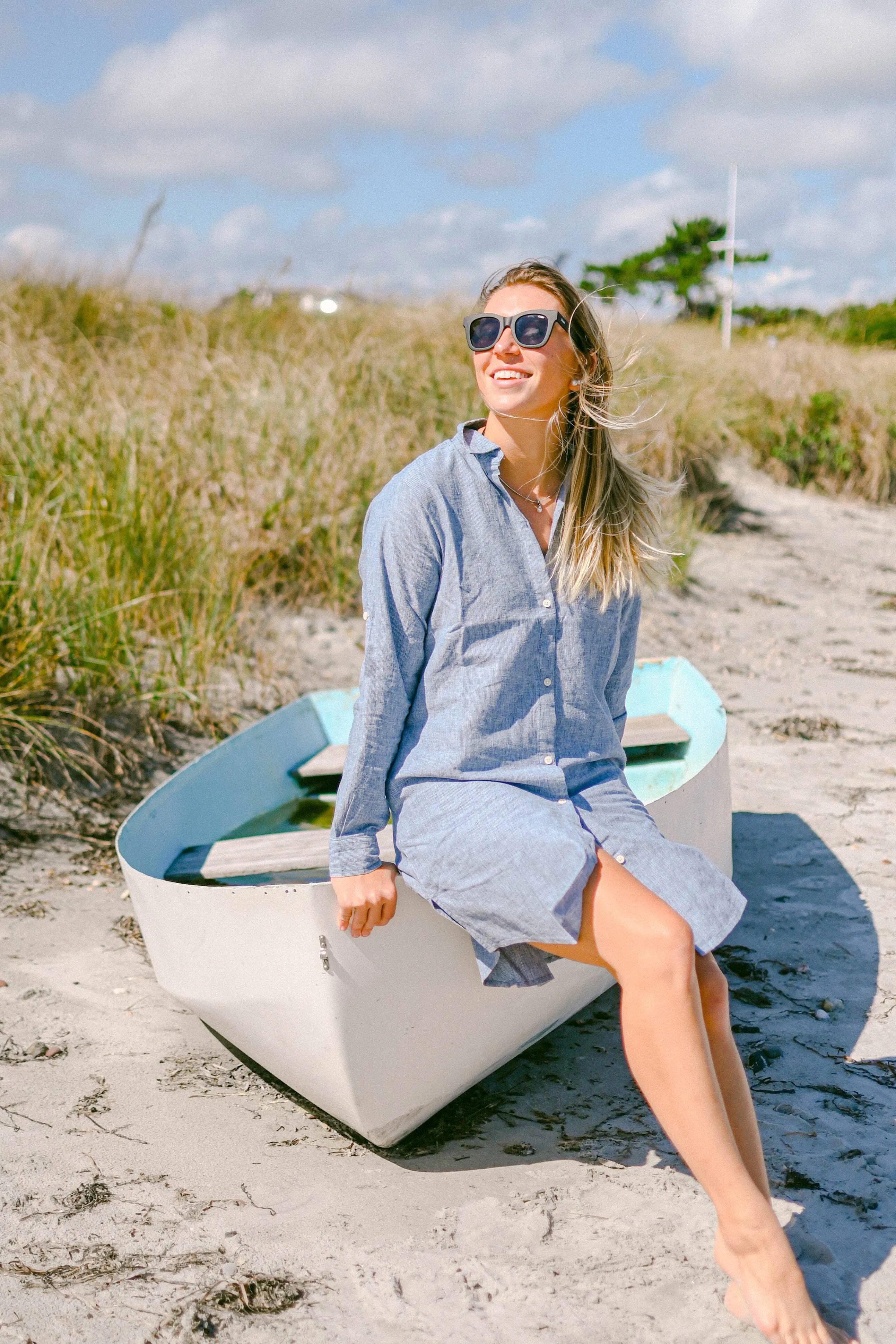 Après Sail Micro-Stripe Shirt Dress | Various Colors