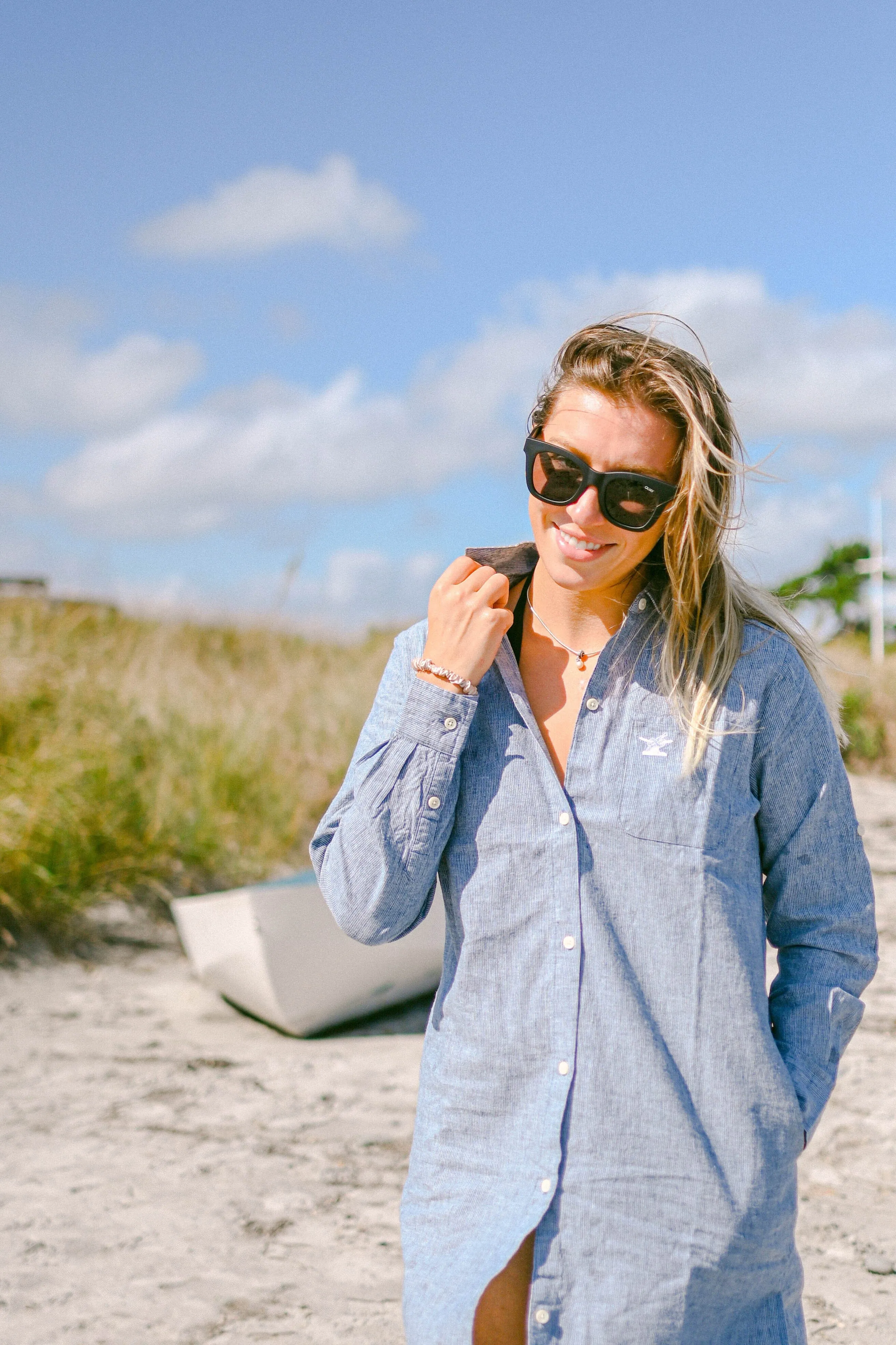 Après Sail Micro-Stripe Shirt Dress | Various Colors
