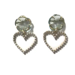 Aquamarine Heart Earrings