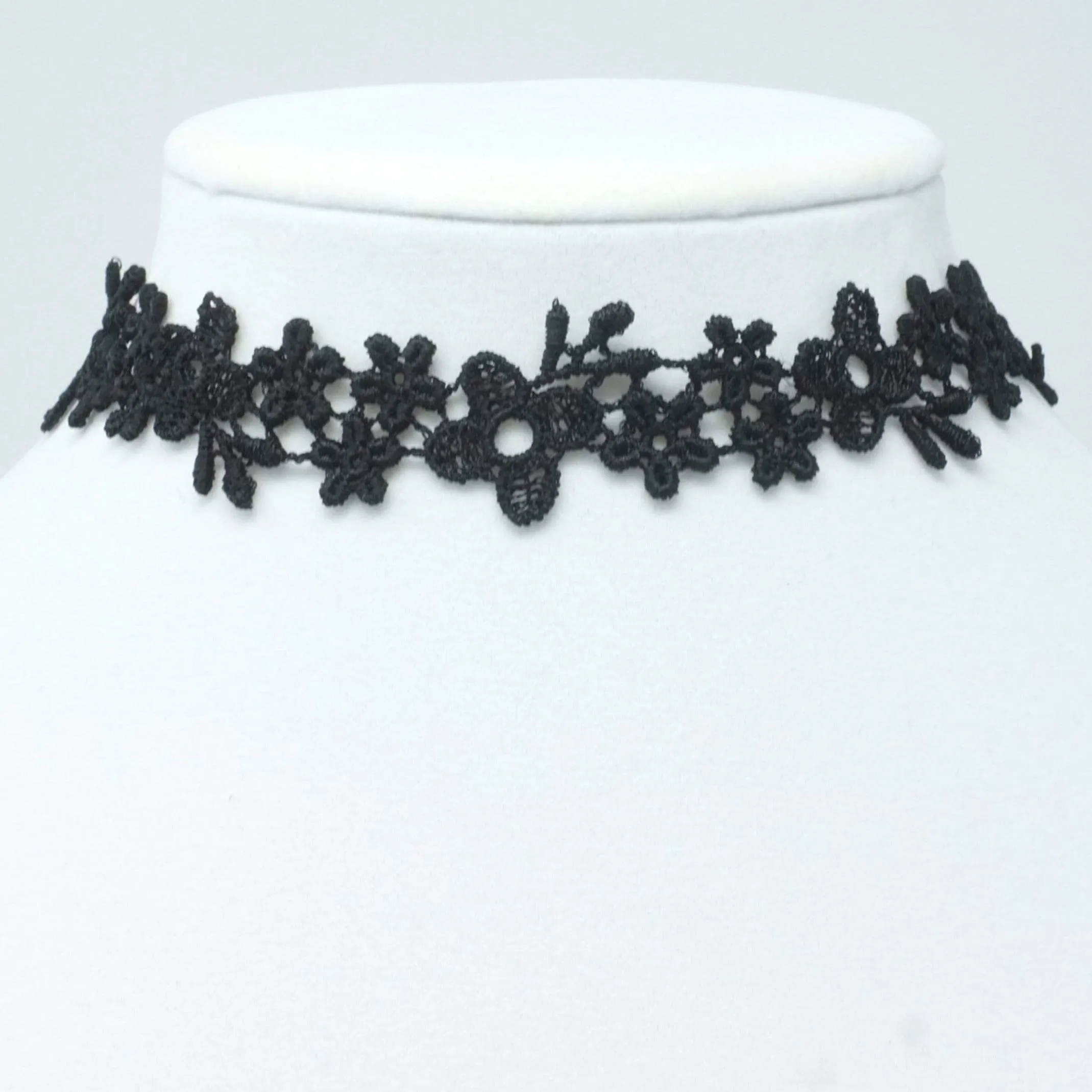 Astrid Black Daisy Lace Choker Necklace