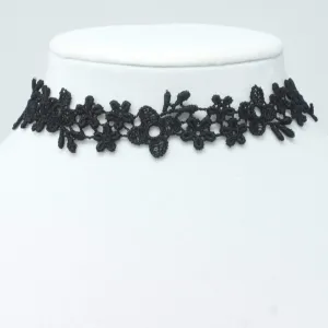 Astrid Black Daisy Lace Choker Necklace