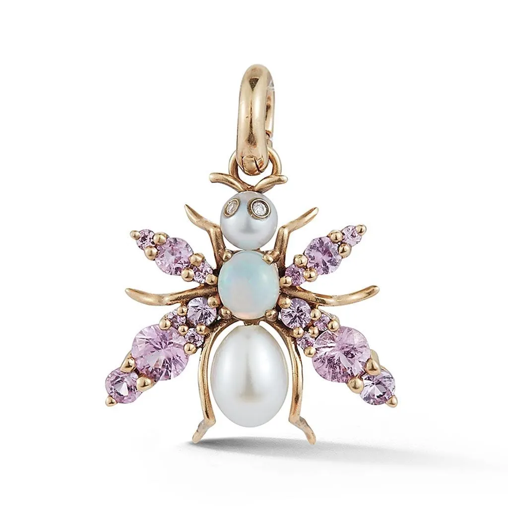 Bee Pearl & Sapphire Charm