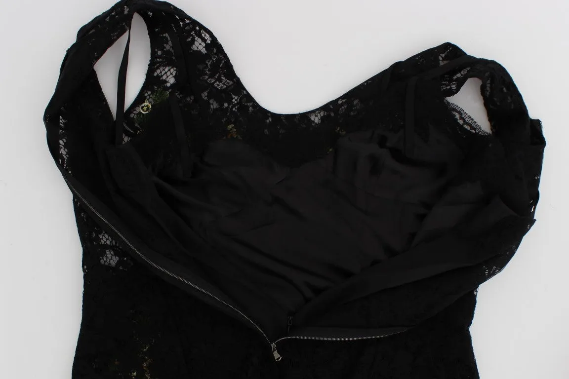 Black Floral Lace Embroidered Blouse