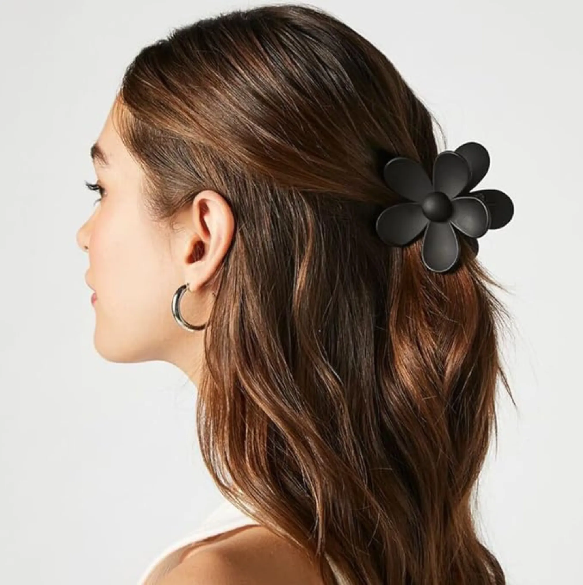 Black Flower Hair Claw