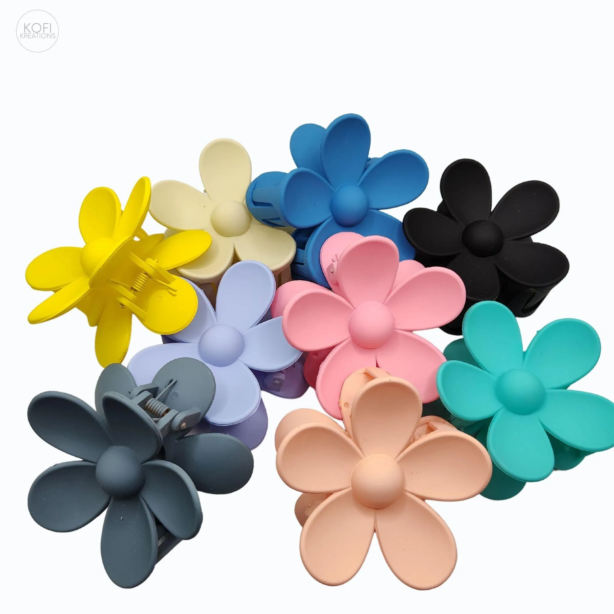 Black Flower Hair Claw