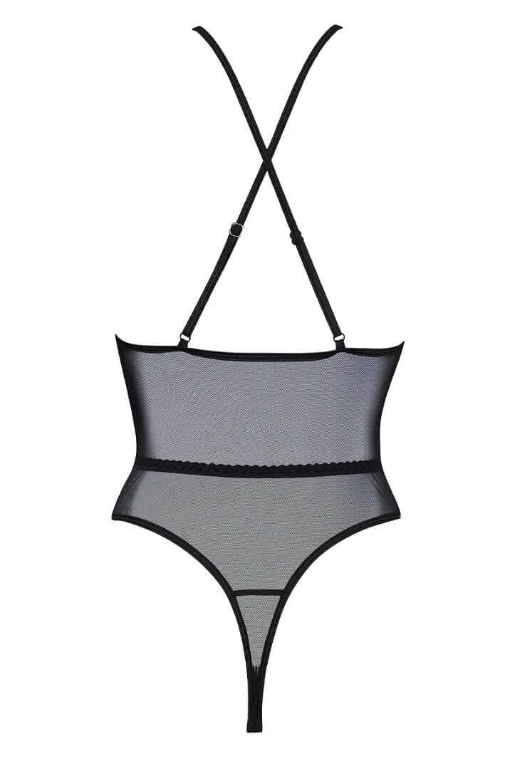Black keyhole lace bodysuit - Norah