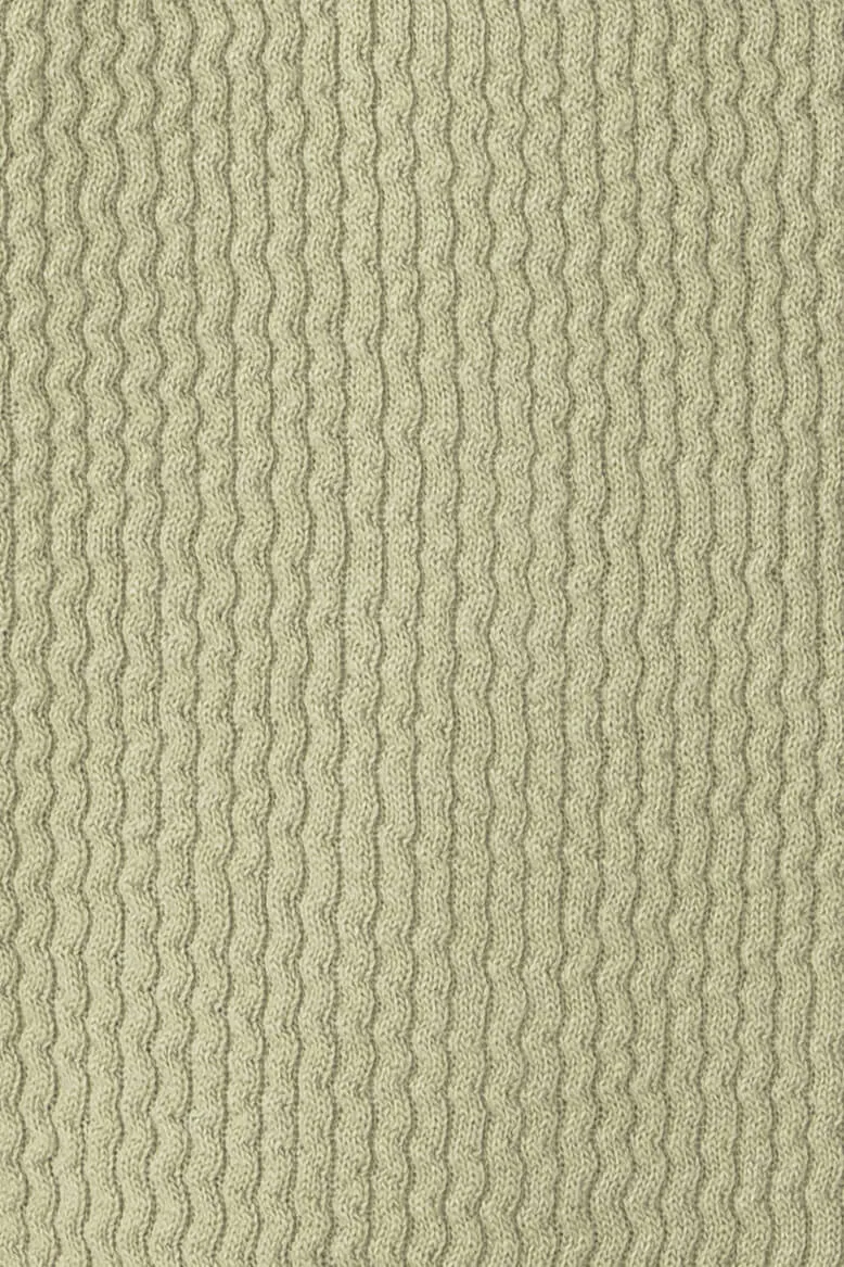 Blu Pepper Ribbed Knit Johnny Collar Polo Shirt for Women in Light Olive | B3FT1012-LIGHTOLIVE