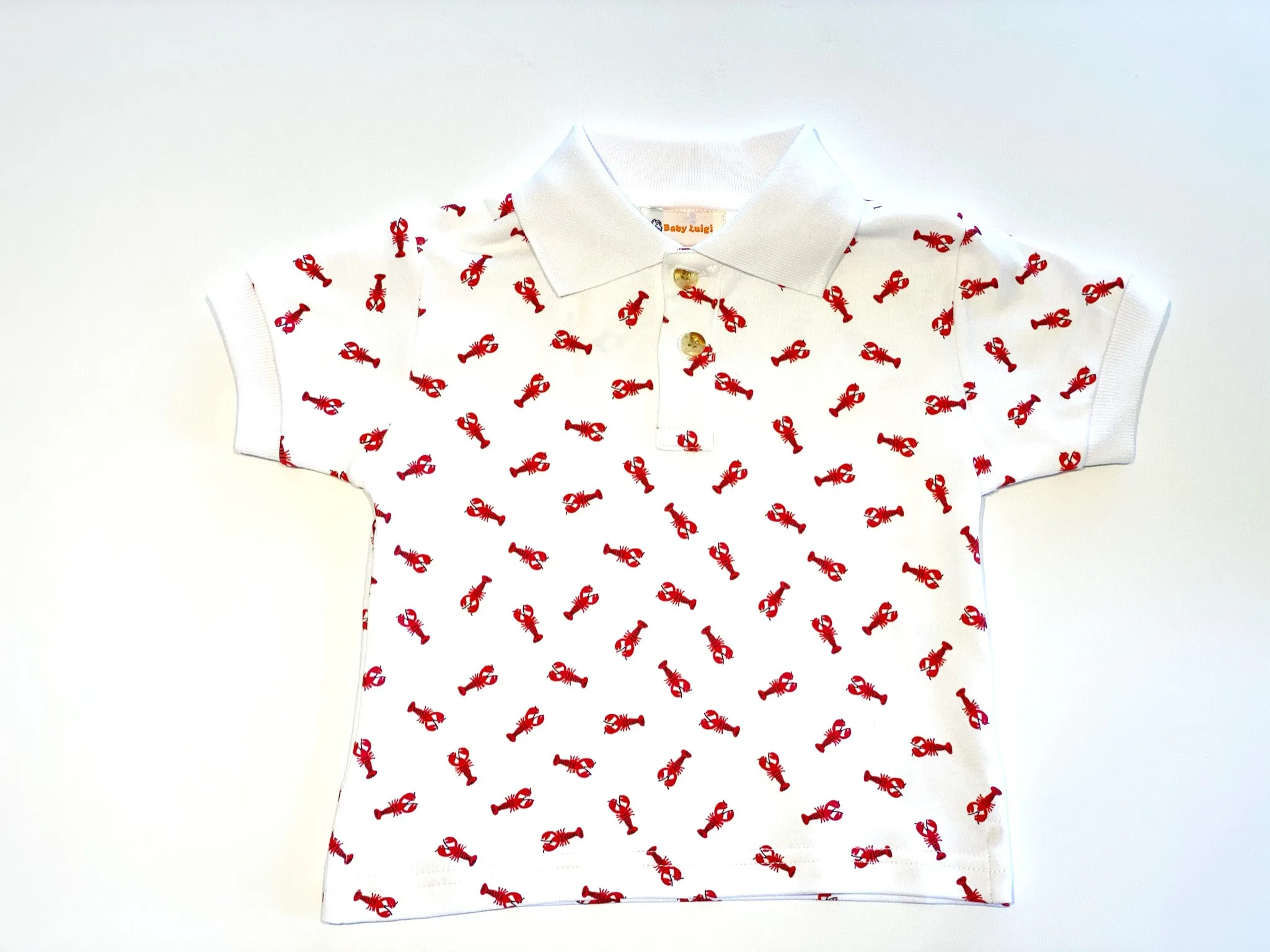Boy's Lobster Print Polo Shirt