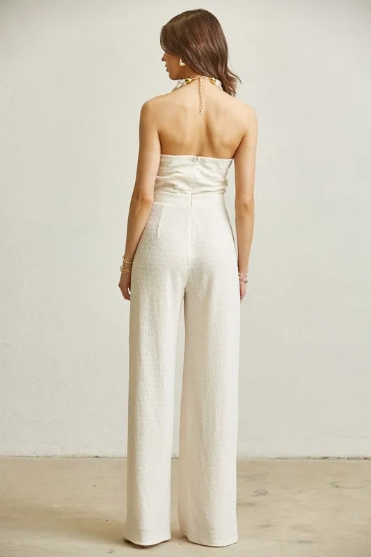 BRAIDED HALTER NECK JUMPSUIT