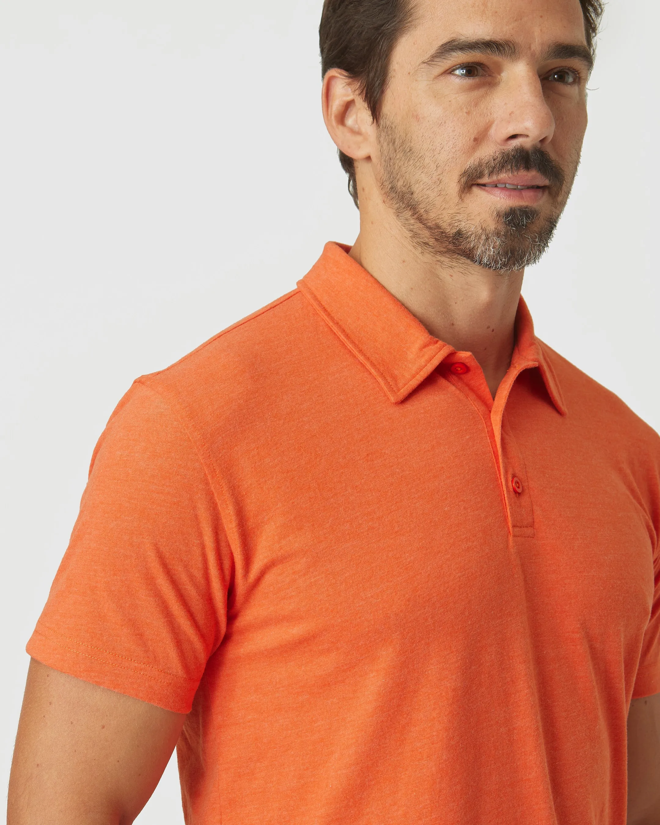 Burnt Orange Heather Short Sleeve Polo
