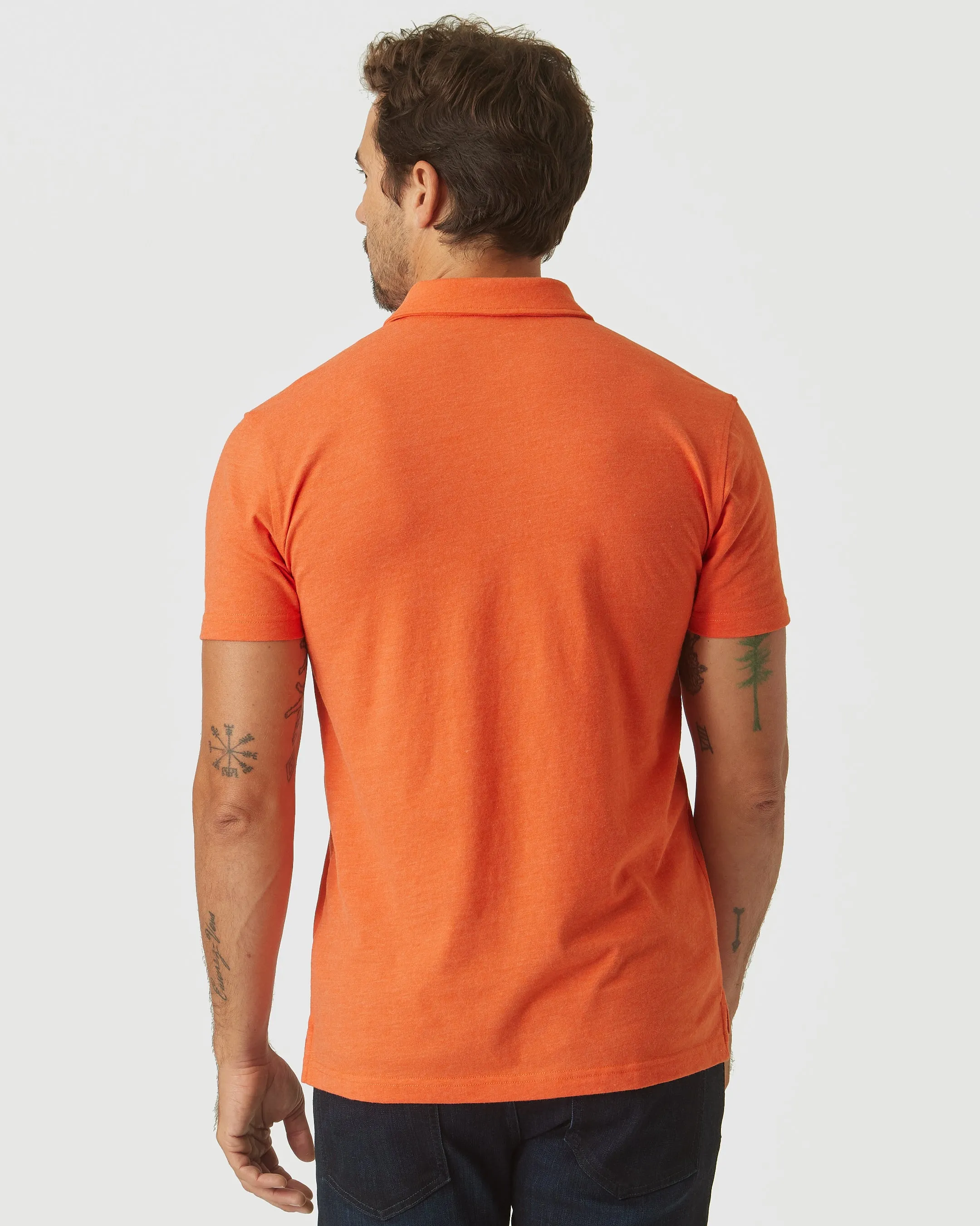 Burnt Orange Heather Short Sleeve Polo