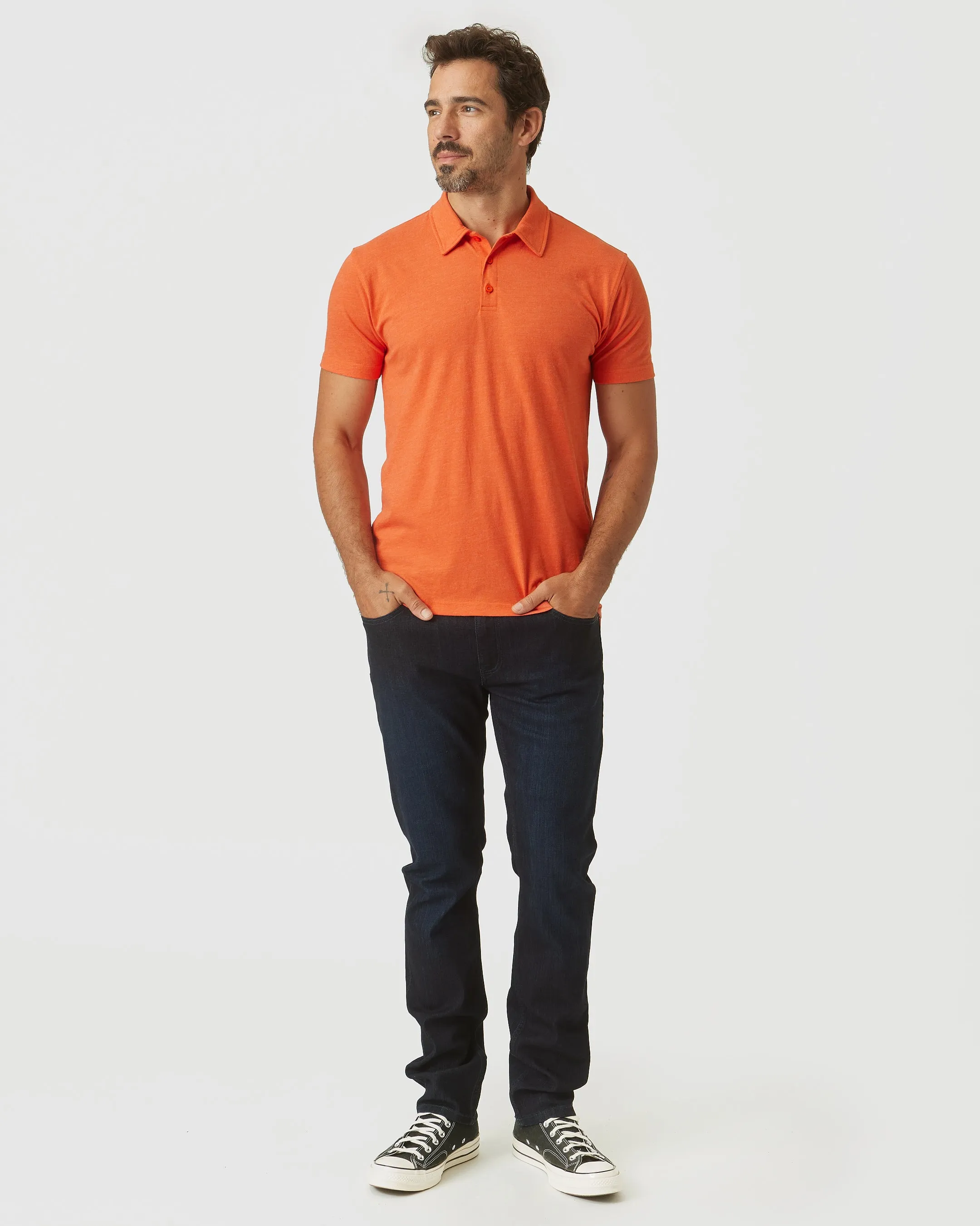 Burnt Orange Heather Short Sleeve Polo