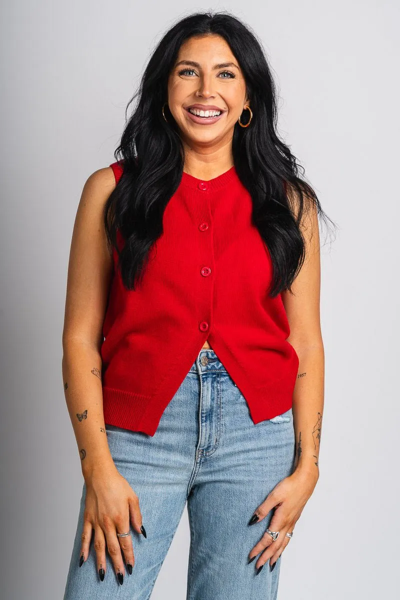 Button up vest red