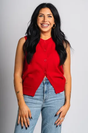 Button up vest red