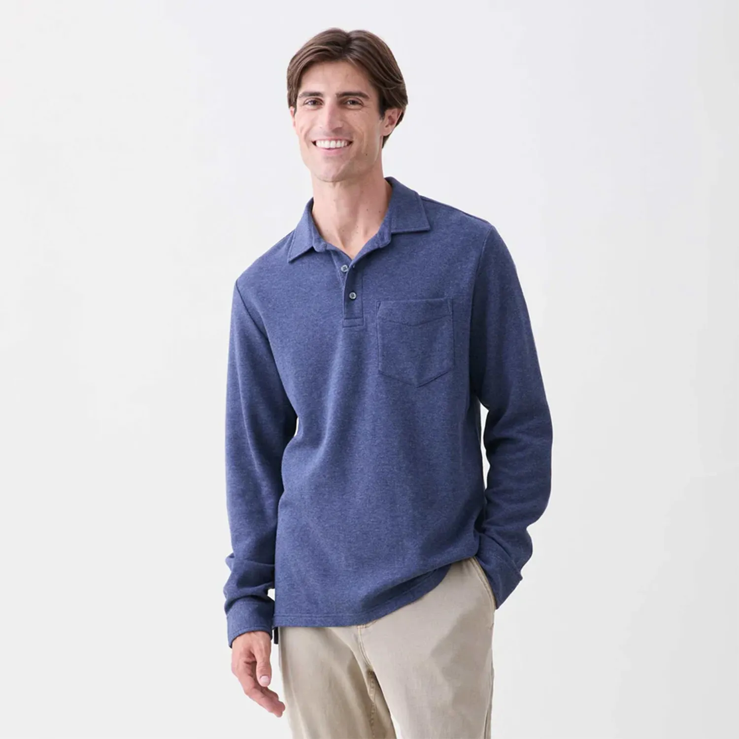 Cary L/S Ultra Soft 1 Pocket Polo