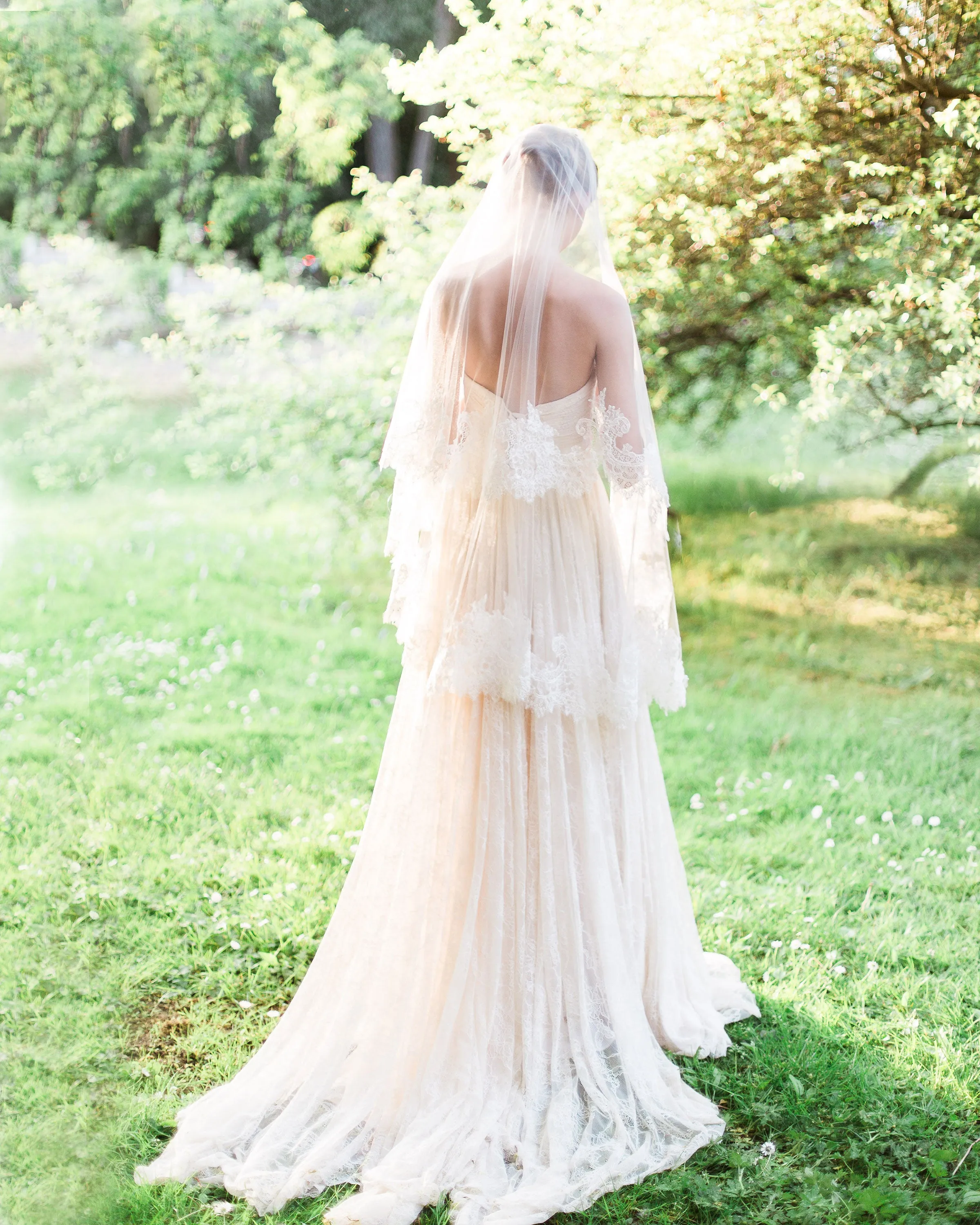 Cassia Chantilly Lace Fingertip Veil