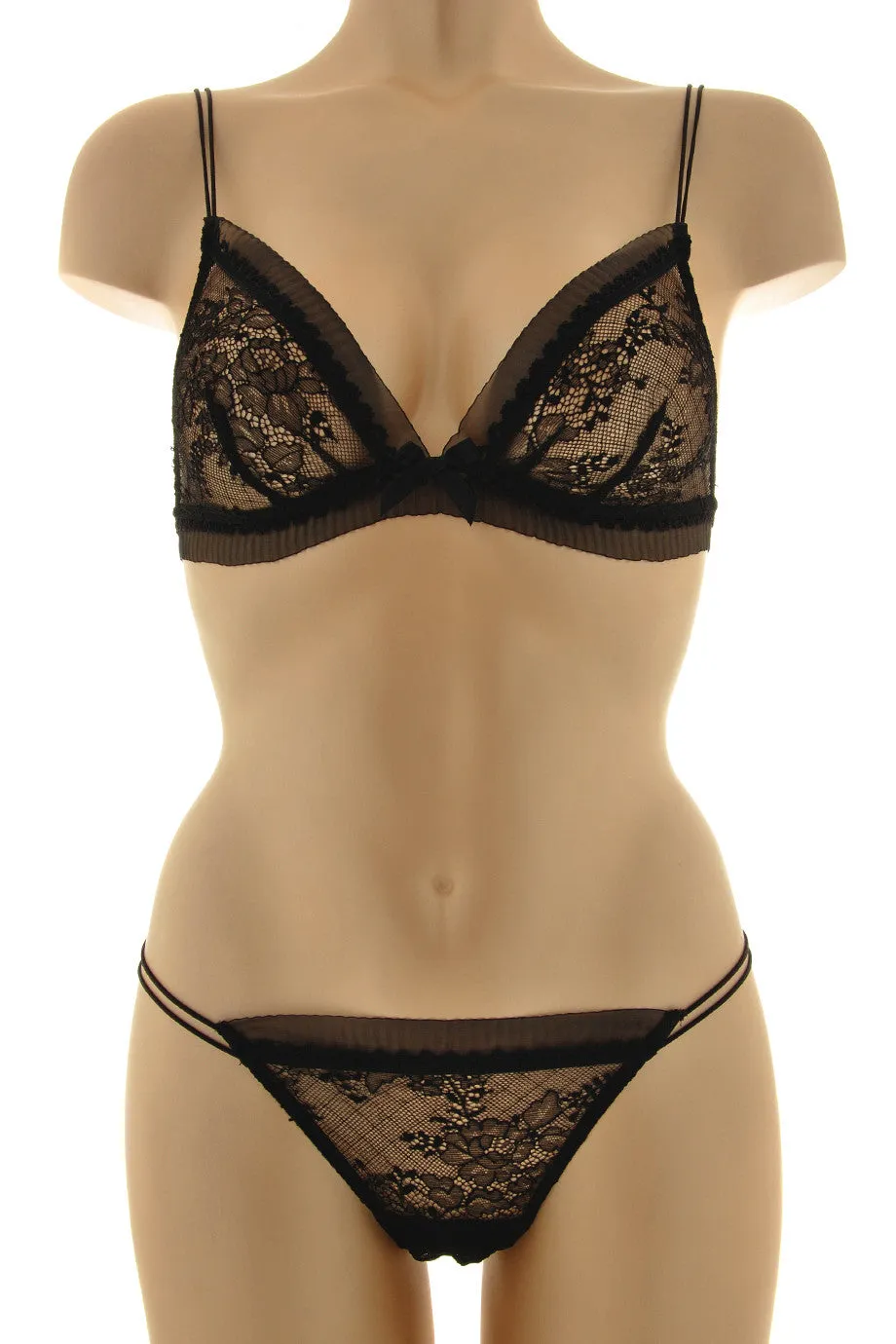 CHRISTIES DELICES Black Lace Thong