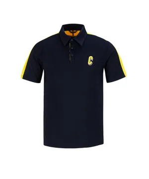CHUCUCHU Men's Color Matching Point Collar T-shirt Navy
