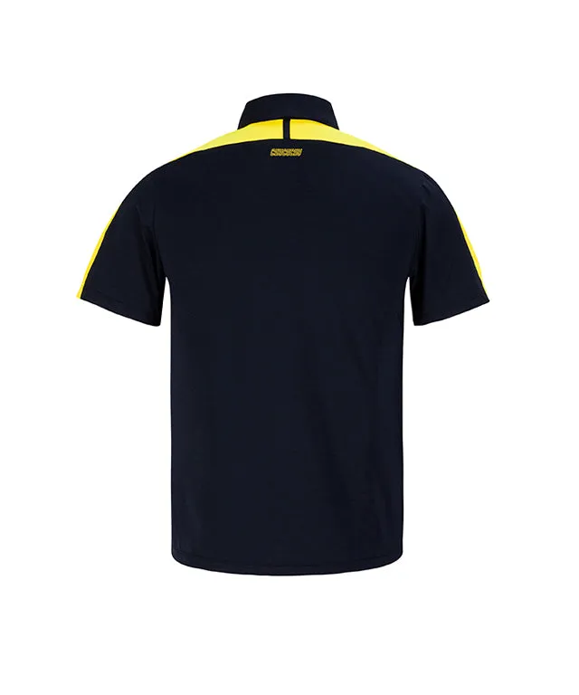 CHUCUCHU Men's Color Matching Point Collar T-shirt Navy