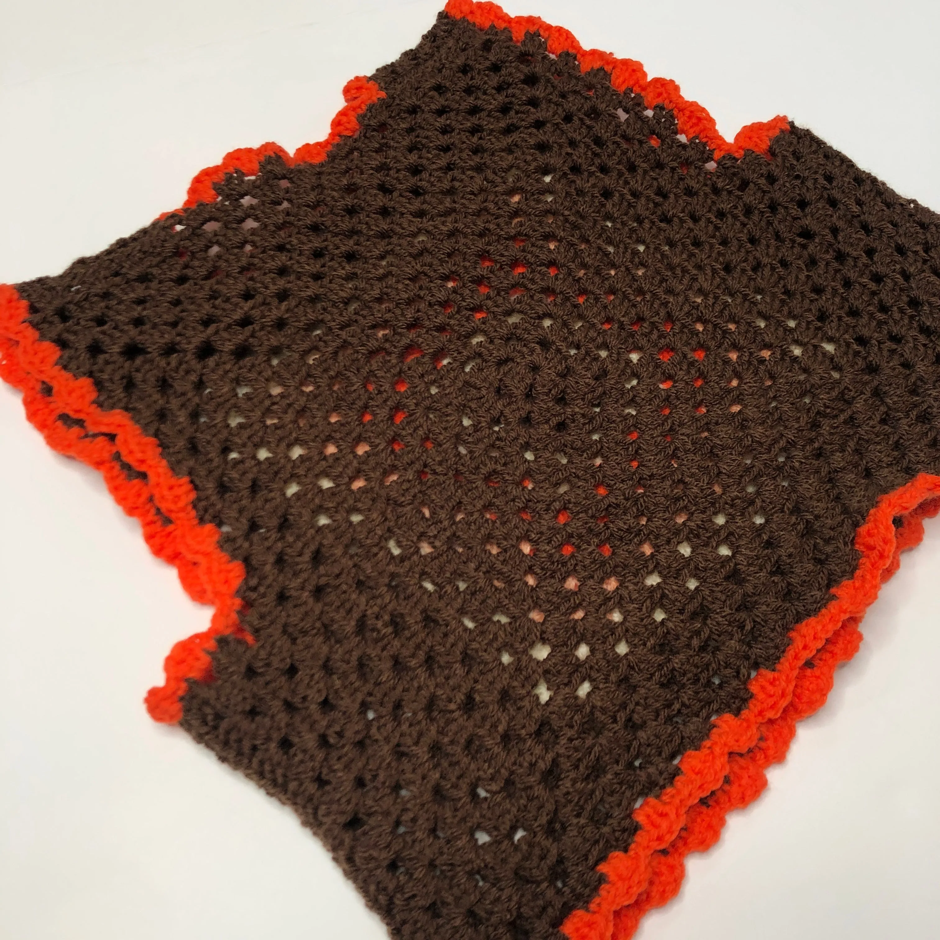Classic 70s Style Brown Granny Square Crochet Vest