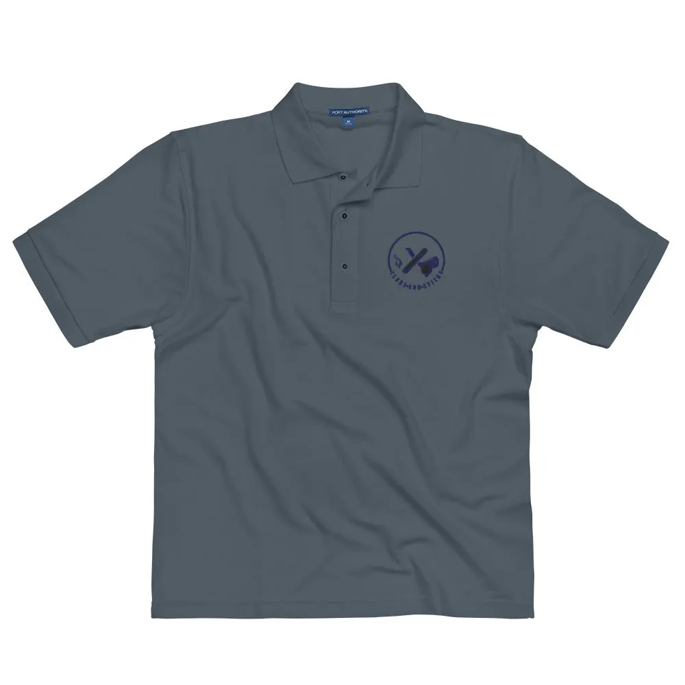 Clubs and Sticks Men's Premium Embroidered Polo - Navy Blue