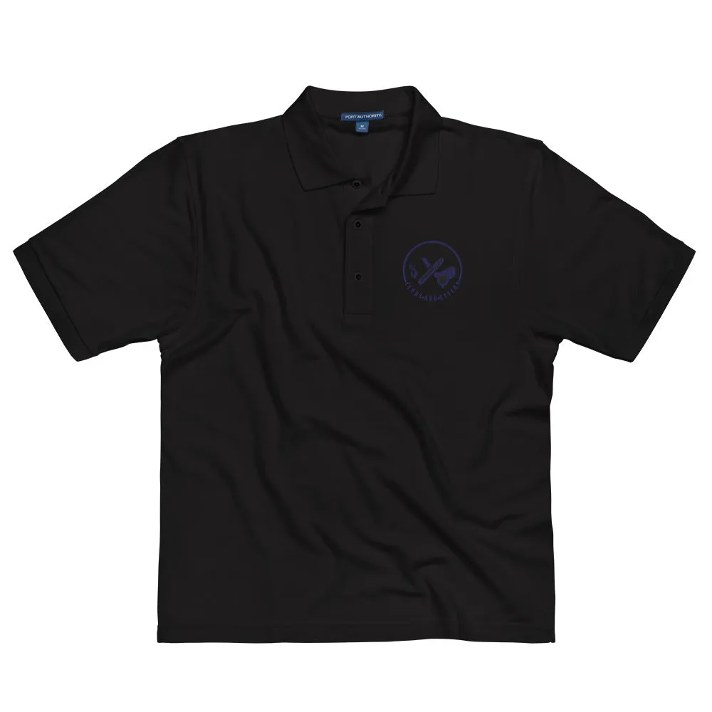 Clubs and Sticks Men's Premium Embroidered Polo - Navy Blue