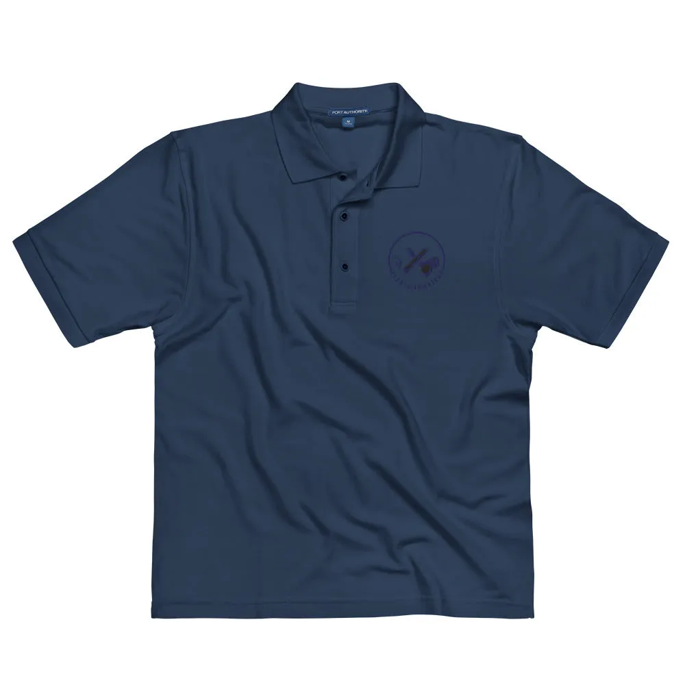 Clubs and Sticks Men's Premium Embroidered Polo - Navy Blue