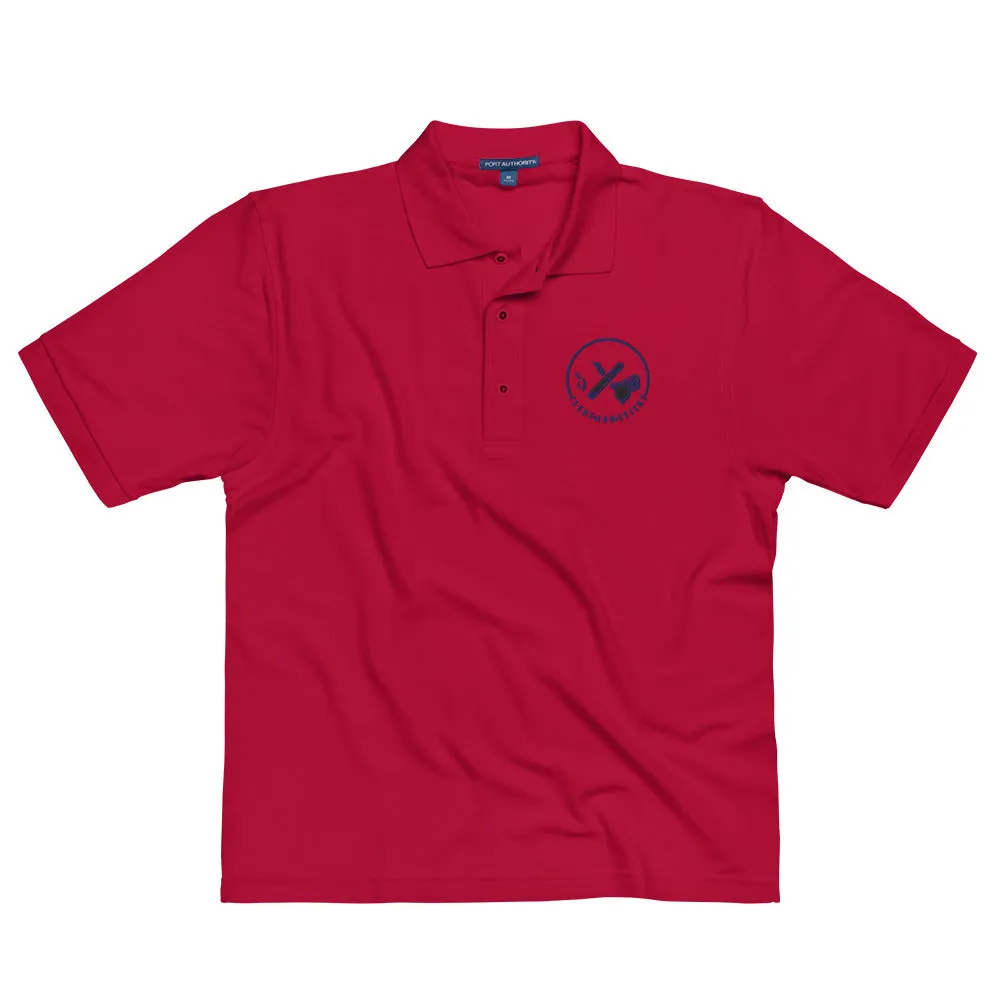Clubs and Sticks Men's Premium Embroidered Polo - Navy Blue