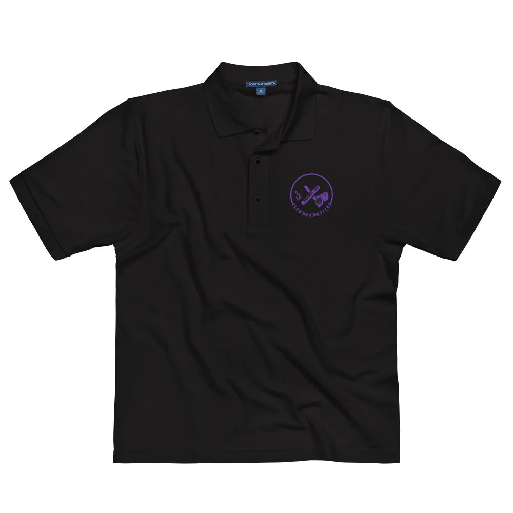 Clubs and Sticks Men's Premium Embroidered Polo - Purple
