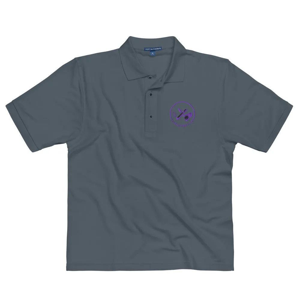 Clubs and Sticks Men's Premium Embroidered Polo - Purple